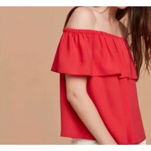 Aritzia Wilfred Womens Orange Red Sartre Off the Shoulder Top Medium